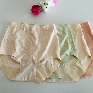 4 Pcs Fresh Seamless High Waist Butt Lift Panties, Women Briefs Size M